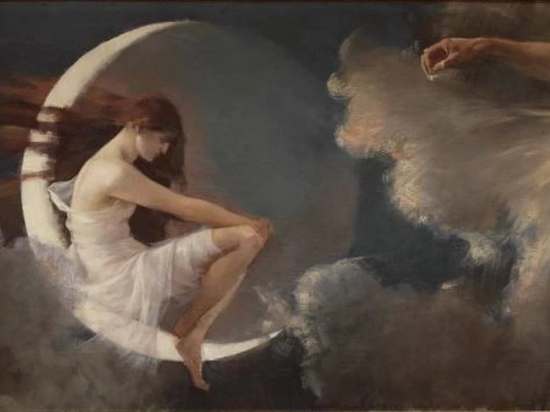 1853-Artur José de Sousa Loureiro - Studio per Lo spirito della luna nuova (1888)